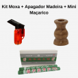 Kit Moxa + Apagador Madeira + Mini Maçarico
