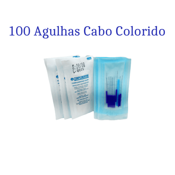 Agulha Sistêmica Color Cabo Plástico Complementar 100 Und Avulsas