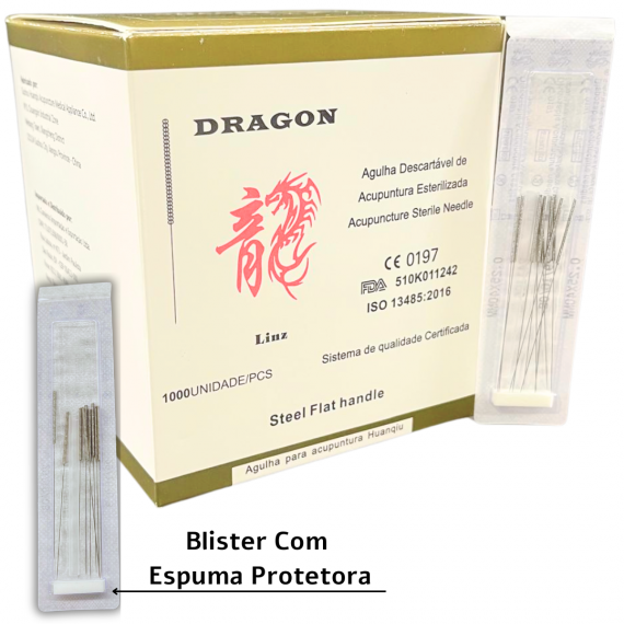 Agulha Sistêmica Para Acupuntura 1000 un - Dragon Blister