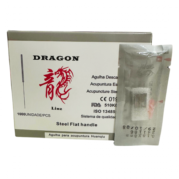 Agulha Ting  0,18x8mm Para Acupuntura Facial 1000 und - Dragon