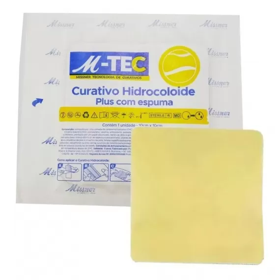 Curativo Hidrocoloide C/ Espuma 10x10 M-tec - Missner
