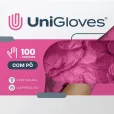 Luva Látex Clássico Pink Premium Quality C/ Pó Cx 100 Und - UniGloves