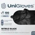 Luva Nitrilo Premium Quality Black S/ Pó Cx 100 Und - UniGloves