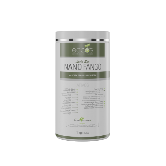 Nano Fango Creme Detox Corporal Papada E Redução de Gorduras E celulite 1kg - Eccos