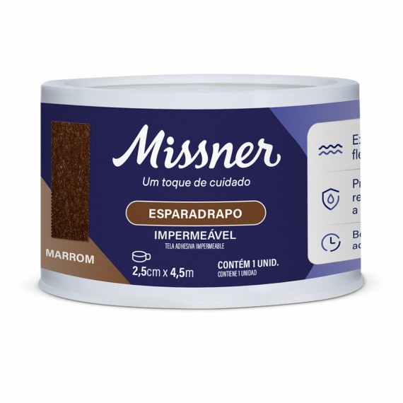 Esparadrapo Impermeável Marrom 2,5cm x 4m - Missner
