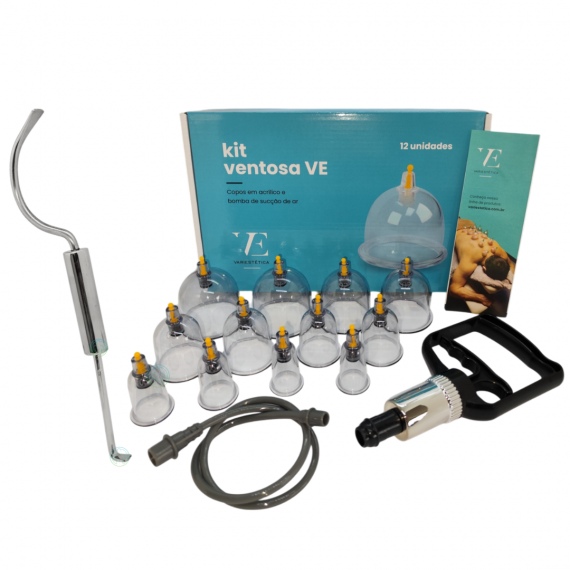 Combo Kit Ventosas 12 Copos VE + Gancho Crochetagem Inox