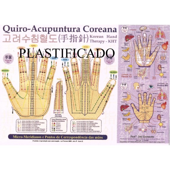 Mapa Quiro Acupuntura Coreana Plastificado - Prof. Enomoto 