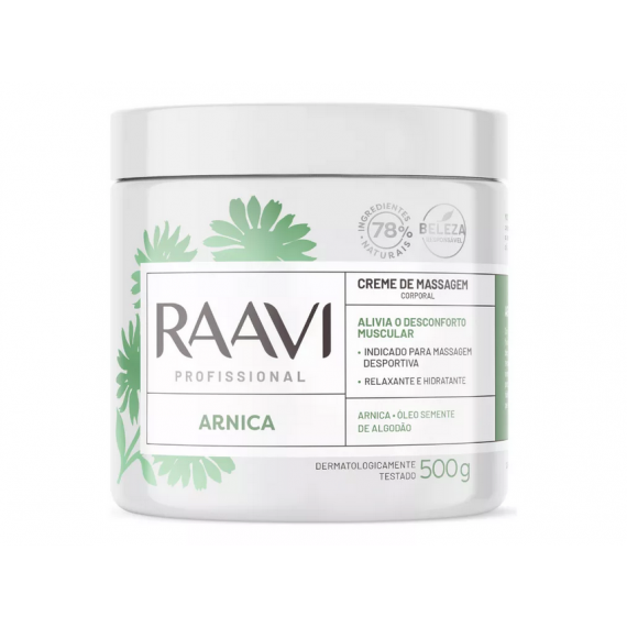 Creme de Massagem Corporal Arnica 500g - Raavi