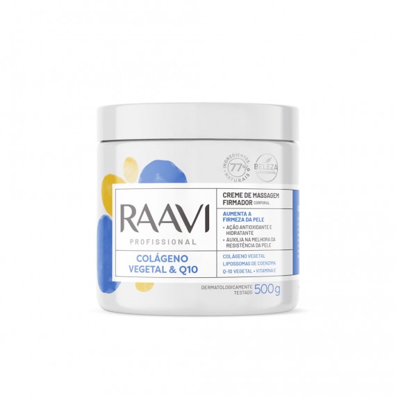 Creme de Massagem Corporal Firmador Colágeno Vegetal e Q10 500g - Raavi 