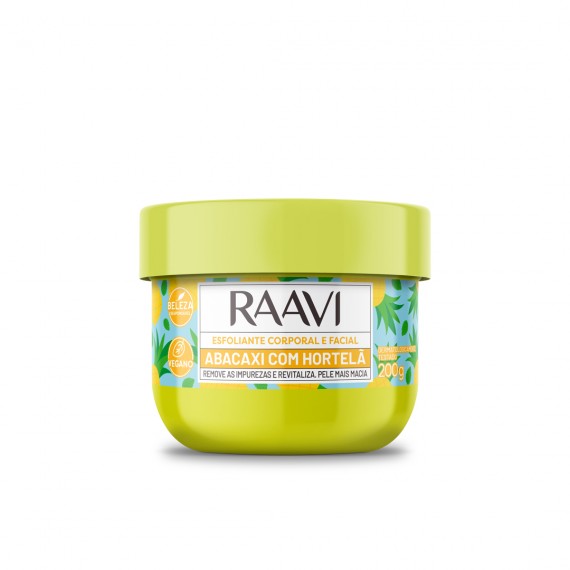 Esfoliante Corporal E Facial Abacaxi Com Hortelã 200gr - Raavi
