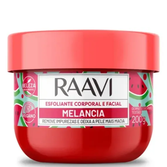 Esfoliante Corporal E Facial Melancia 200gr - Raavi