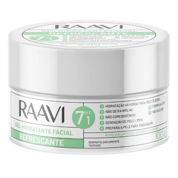 Gel Hidratante Facial Refrescante 7em1 - 100gr - Raavi