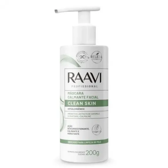 Máscara Calmante Facial Profissional 200g - Raavi