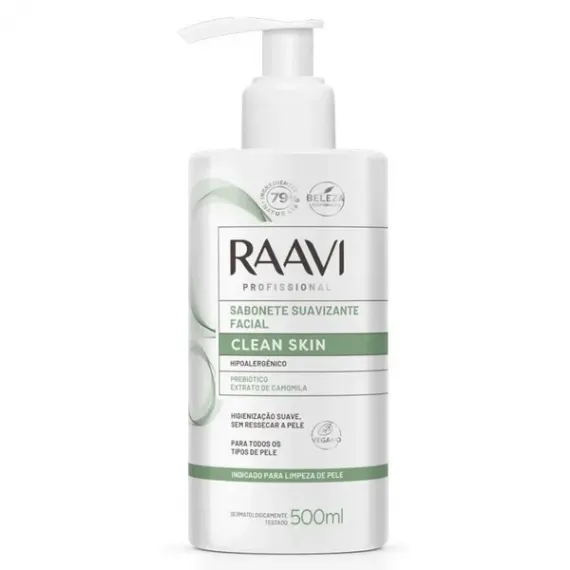 Sabonete Suavizante Facial Profissional 500ml - Raavi