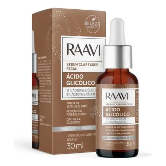 Sérum Clareador Facial Ácido Glicólico 30ml- Raavi 