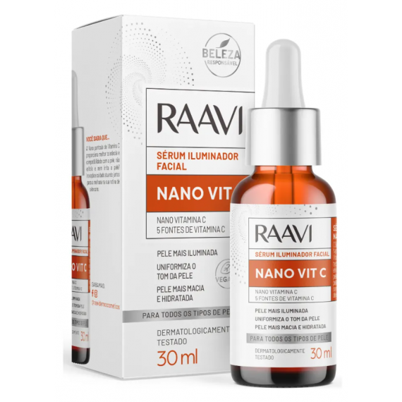 Sérum Iluminador Facial Nano Vit C 30ml - Raavi 