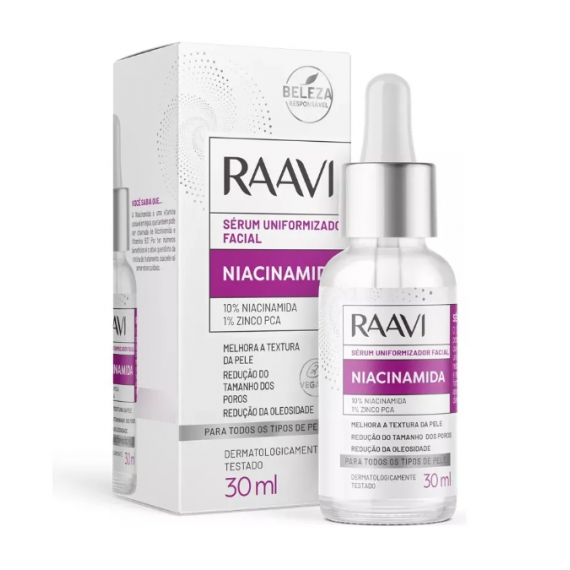 Sérum Facial Uniformizador Niacinamida 30ml - Raavi 