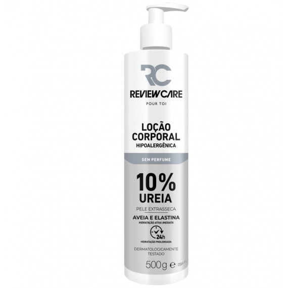 Loção Hidratante Corporal Aveia e Elastina 10% Ureia Sem Perfume 500g - Review Care