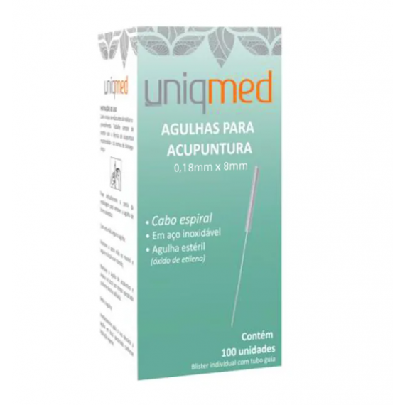Agulha Ting  0,18x8mm 100 und Blister Individual - Uniqmed