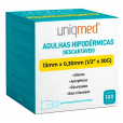 AGULHAS HIPODERMICAS 30G Cx 100un 13X0,30 - UNIQMED