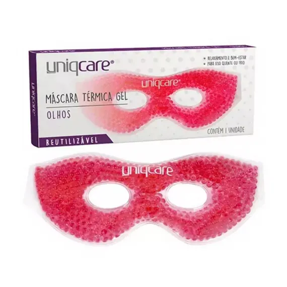 Mácara Térmica Gel Pink Reutilizável P/ Olhos - Uniqcare