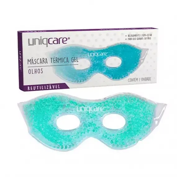 Mácara Térmica Gel Verde  Reutilizável P/ Olhos - Uniqcare