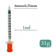 Seringas Para Insulina Kit 10un 1ml 6mm 31g Polybag - Uniqmed