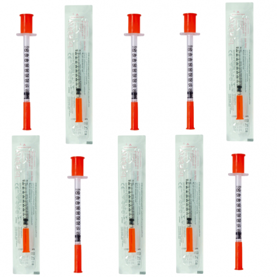 SERINGAS PARA INSULINA 32G 0,5ML 5X0,23 10Un BLISTER - UNIQMED