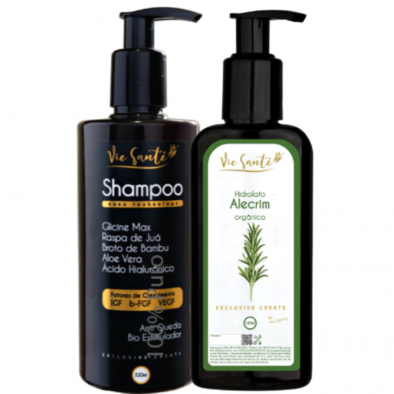 kit Shampoo Bioestimulador de Crescimento + Tônico Orgânico de Alecrim - Vie Santé