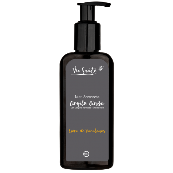Nutri Sabonete de Argila Cinza 120ml Remineralizador Facial Natural - Vie Santé